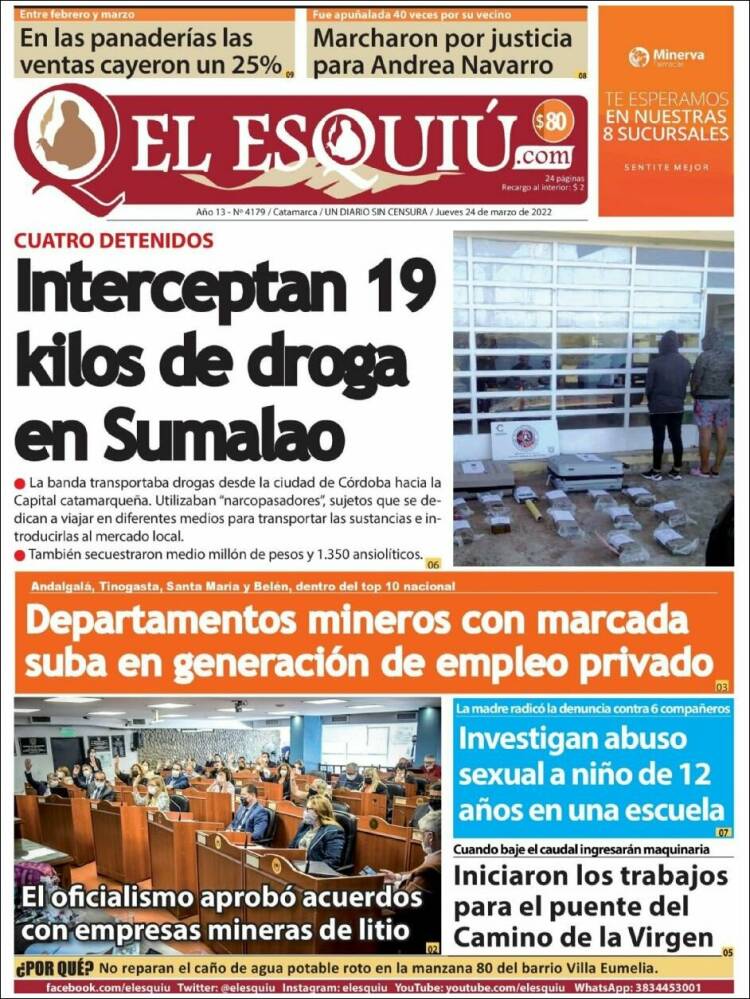 Portada de El Esquiu (Argentina)