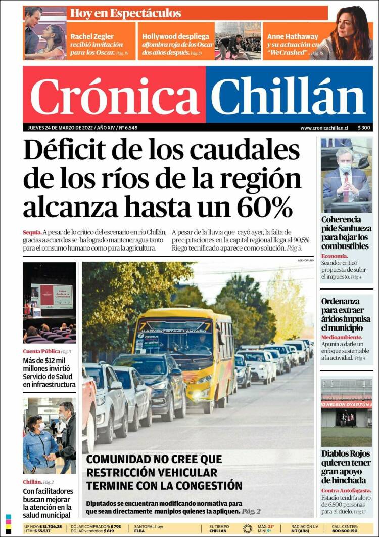 Portada de Crónica Chillán (Chile)