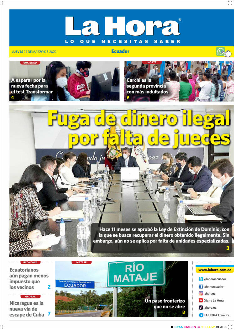 Portada de La Hora - Ecuador (Ecuador)