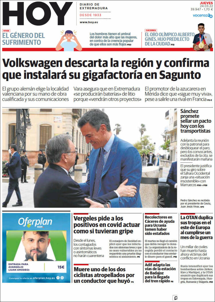 Portada de Hoy - Badajoz (Spain)