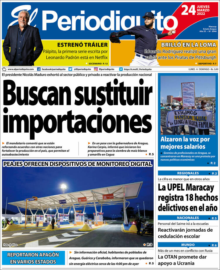 Portada de Periodiquito de Aragua (Venezuela)