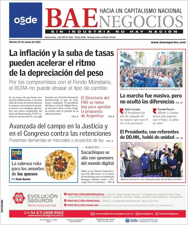 Portada de Buenos Aires Económico (Argentina)