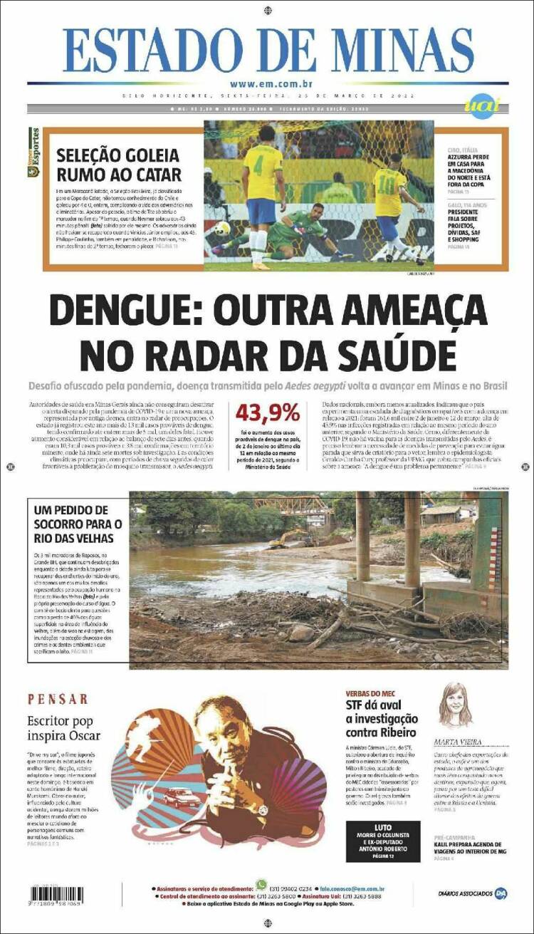 Portada de Jornal Estado de Minas (Brasil)