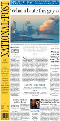 Portada de The National Post (Canadá)