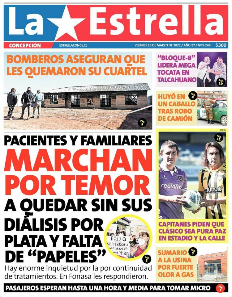 Portada de La Estrella de Concepción (Chile)