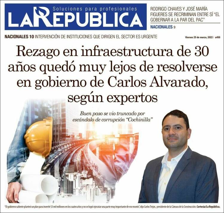 Portada de La República (Costa Rica)