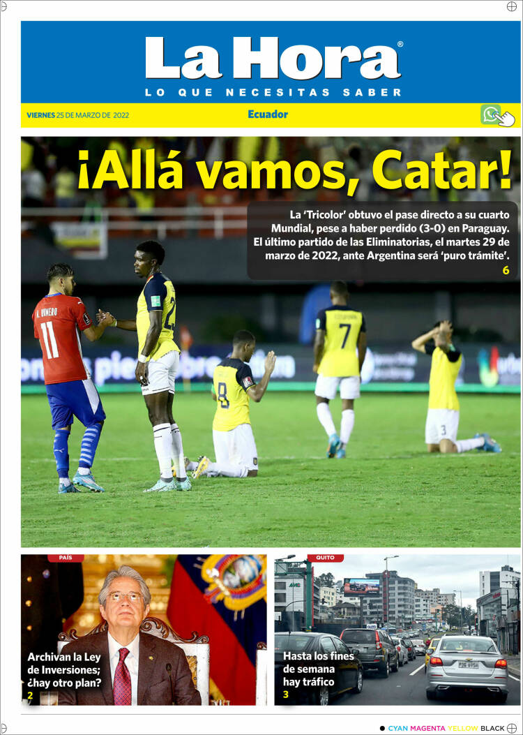 Portada de La Hora - Ecuador (Ecuador)