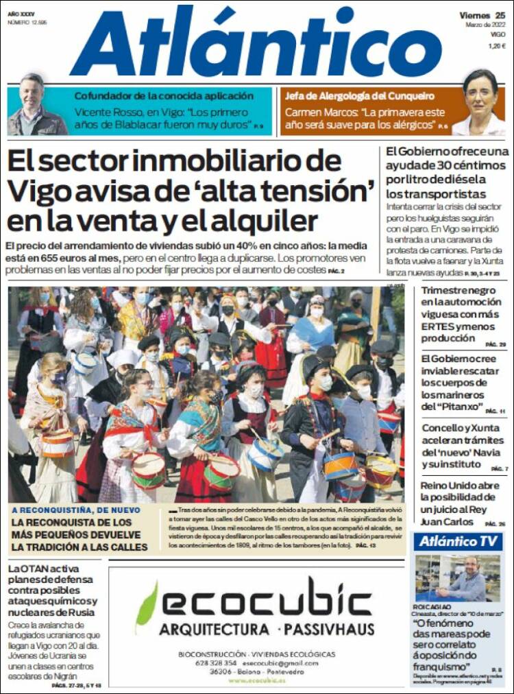 Portada de Atlántico Diario (España)