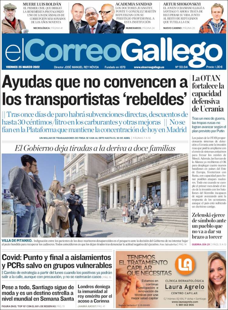 Portada de El Correo Gallego (España)