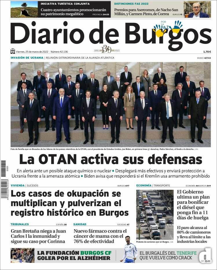 Portada de Diario de Burgos (Espa&ntilde;a)