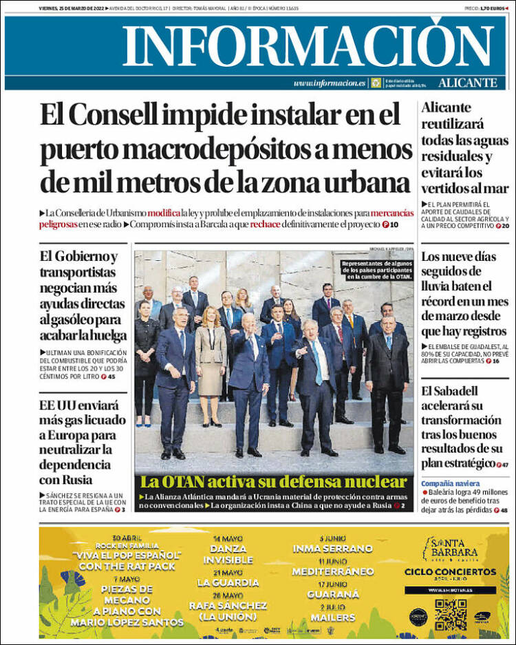 Portada de Diario Información (Espa&ntilde;a)