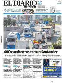 Portada de El Diario Montañés (España)