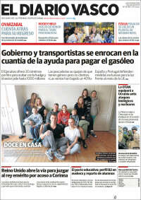 Portada de Diario Vasco (España)