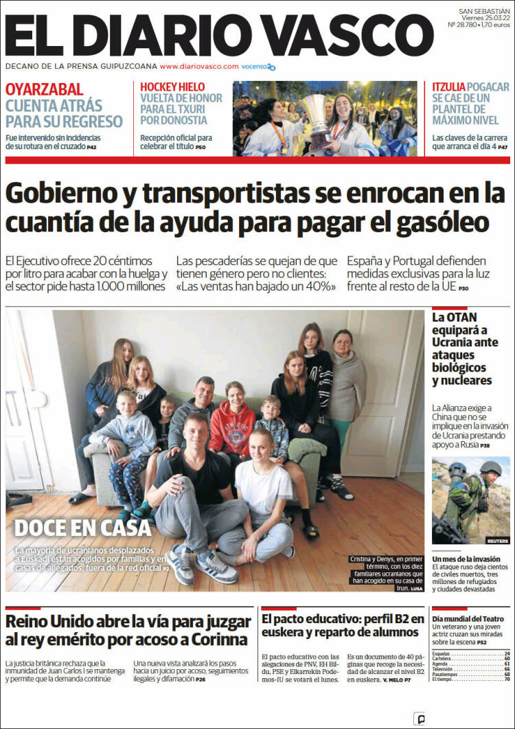 Portada de Diario Vasco (España)