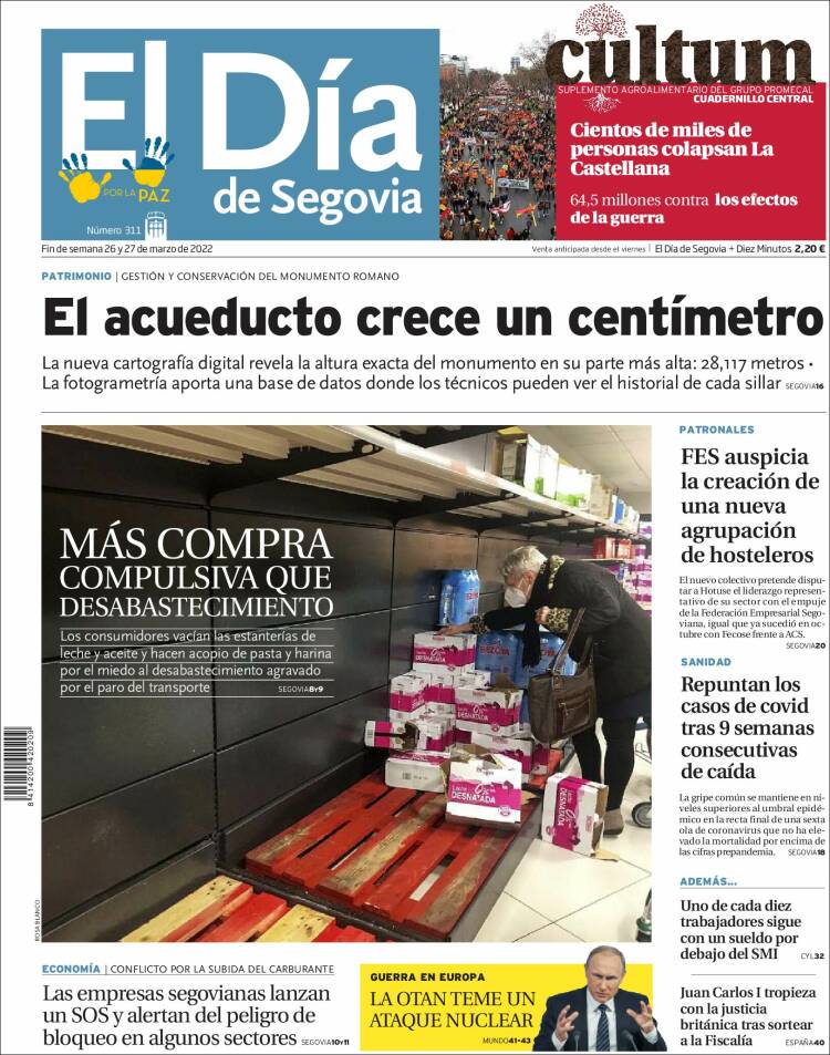 Portada de El Día de Segovia (Espa&ntilde;a)