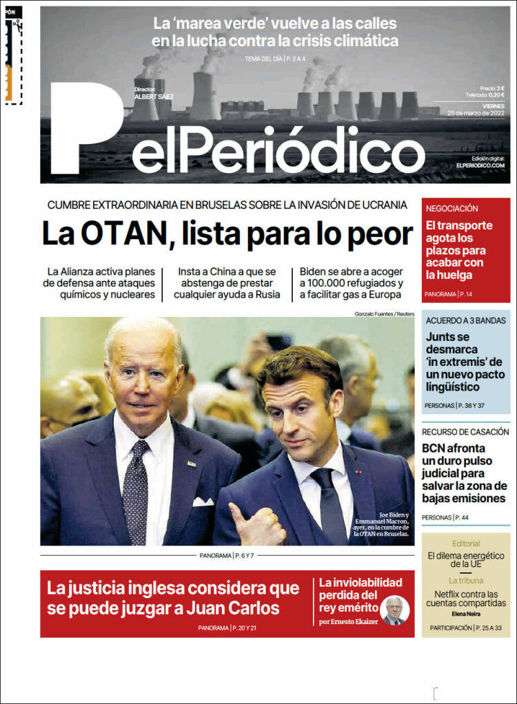 Portada de El Periódico (Espa&ntilde;a)