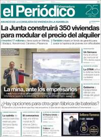 Portada de El Periódico de Extremadura (España)