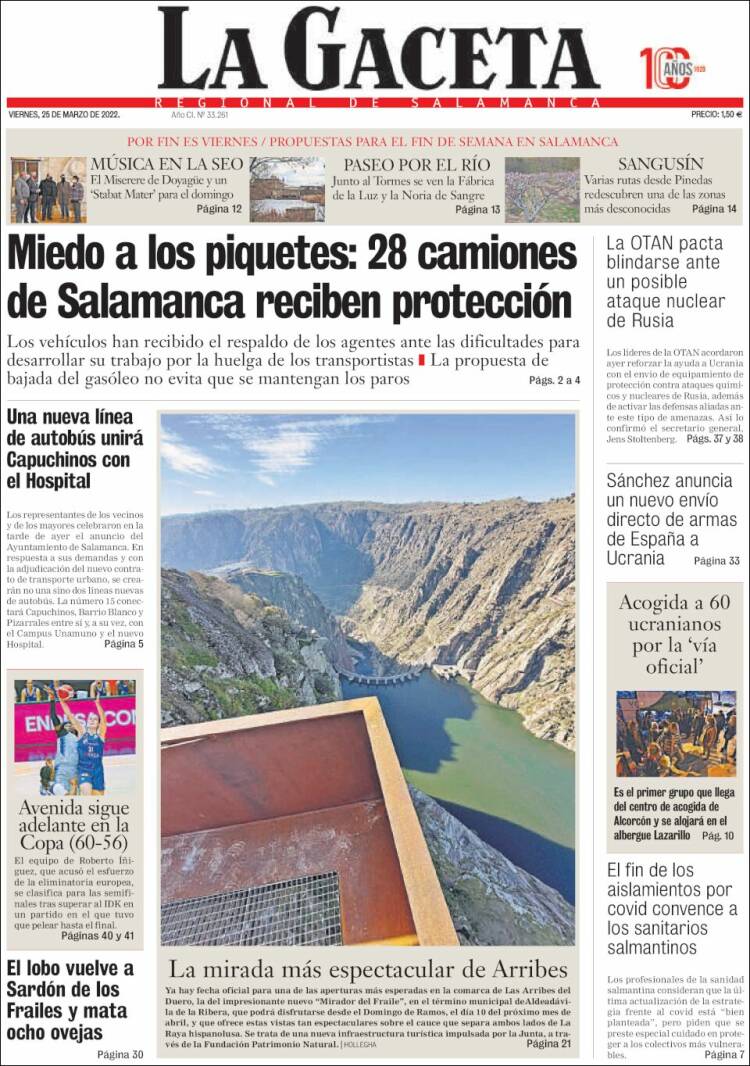 Portada de La Gaceta de Salamanca (Espa&ntilde;a)