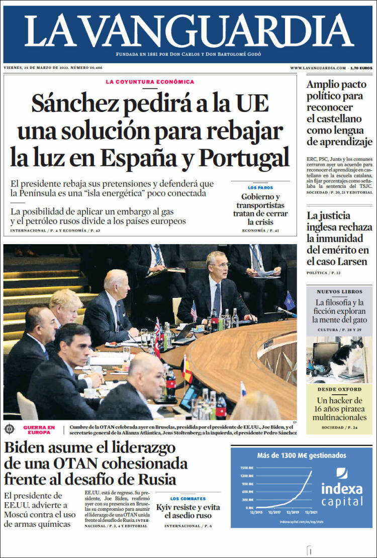 Portada de La Vanguardia (Espa&ntilde;a)