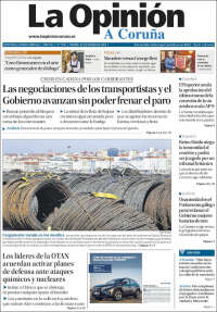 Portada de La Opinión de A Coruña (España)