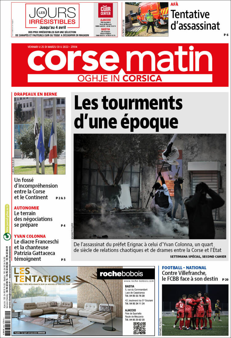 Portada de Corse-Matin (France)