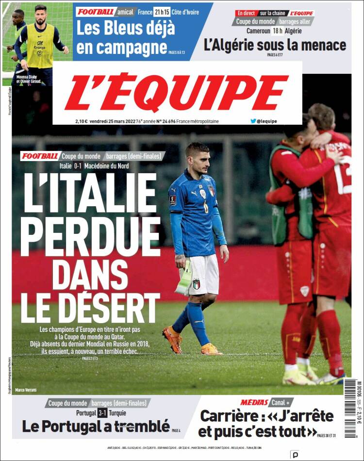 Portada de L'Equipe (France)