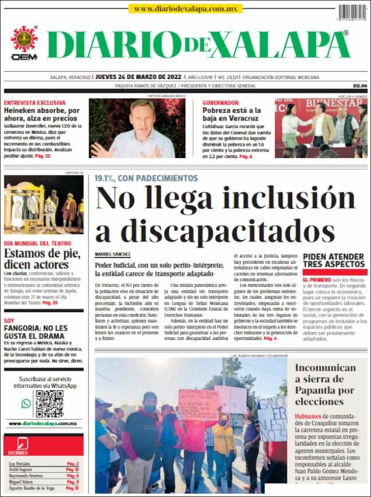 Portada de Diario de Xalapa (México)
