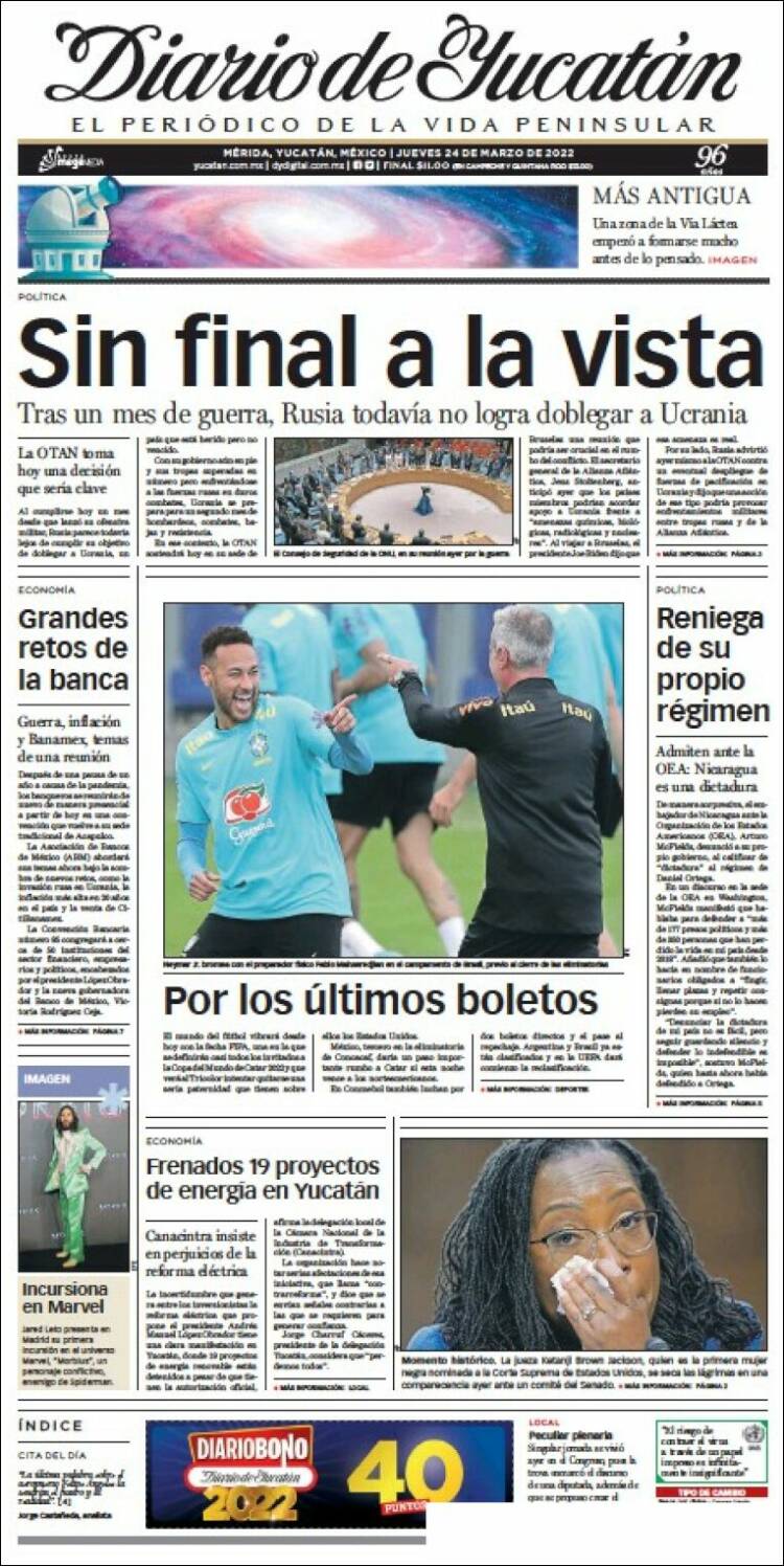 Portada de Diario de Yucatán (México)