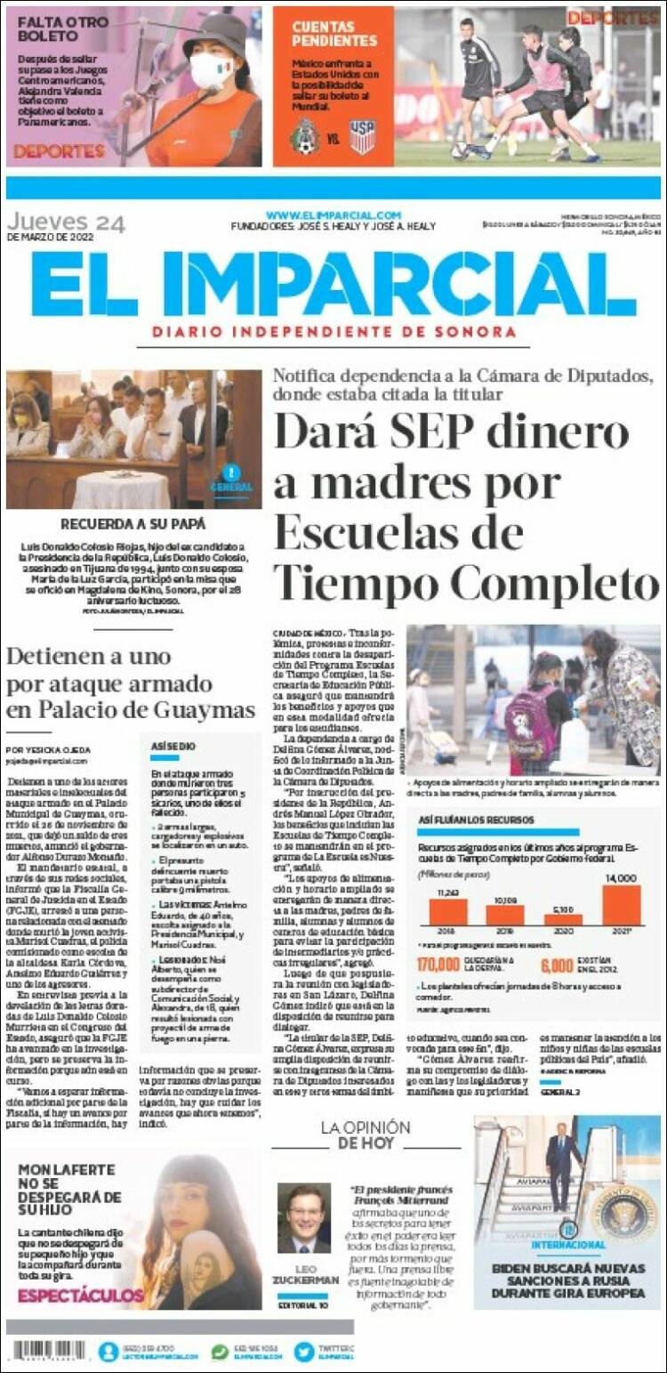 Portada de El Imparcial (México)