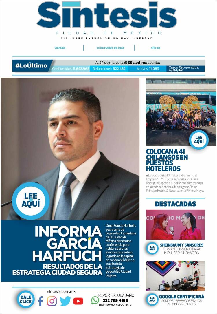 Portada de Síntesis Nacional (México)