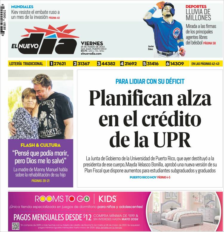 Portada de El Nuevo Día (Puerto Rico)