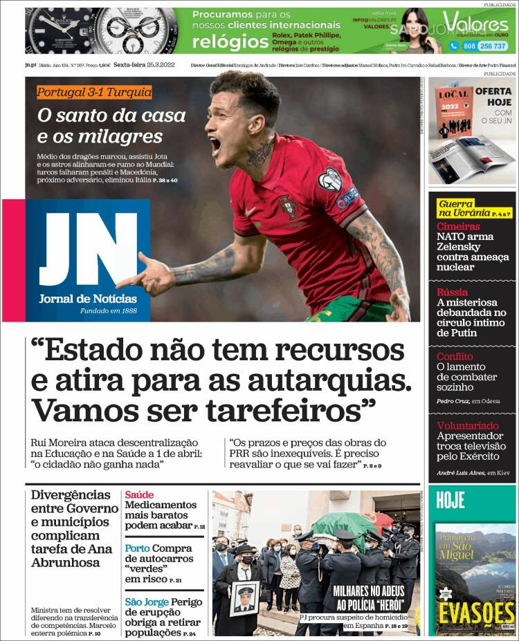 Portada de Jornal de Notícias (Portugal)