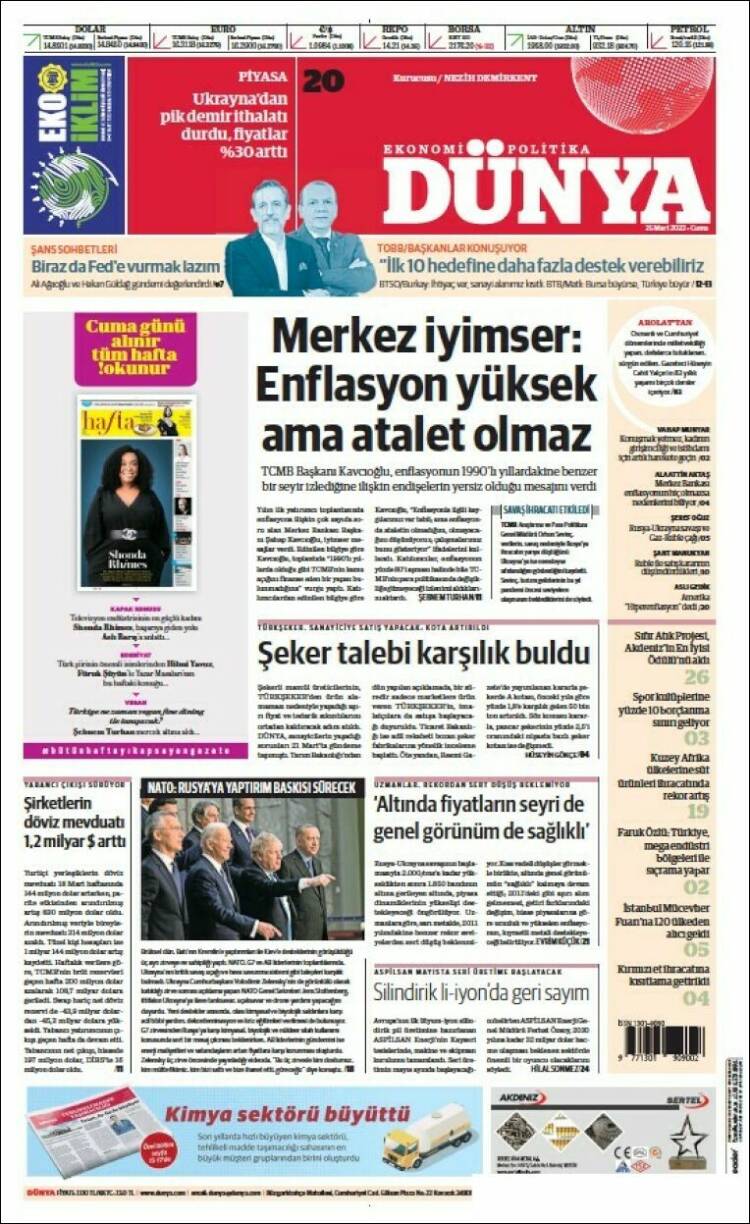 Portada de Dünya (Turqu&iacute;a)