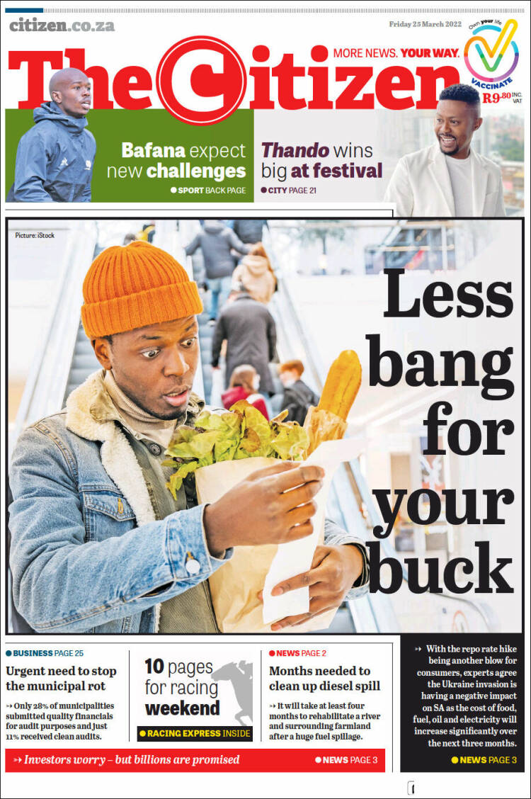 Portada de The Citizen (Sud&aacute;frica)