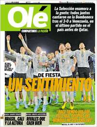 Portada de Olé (Argentina)