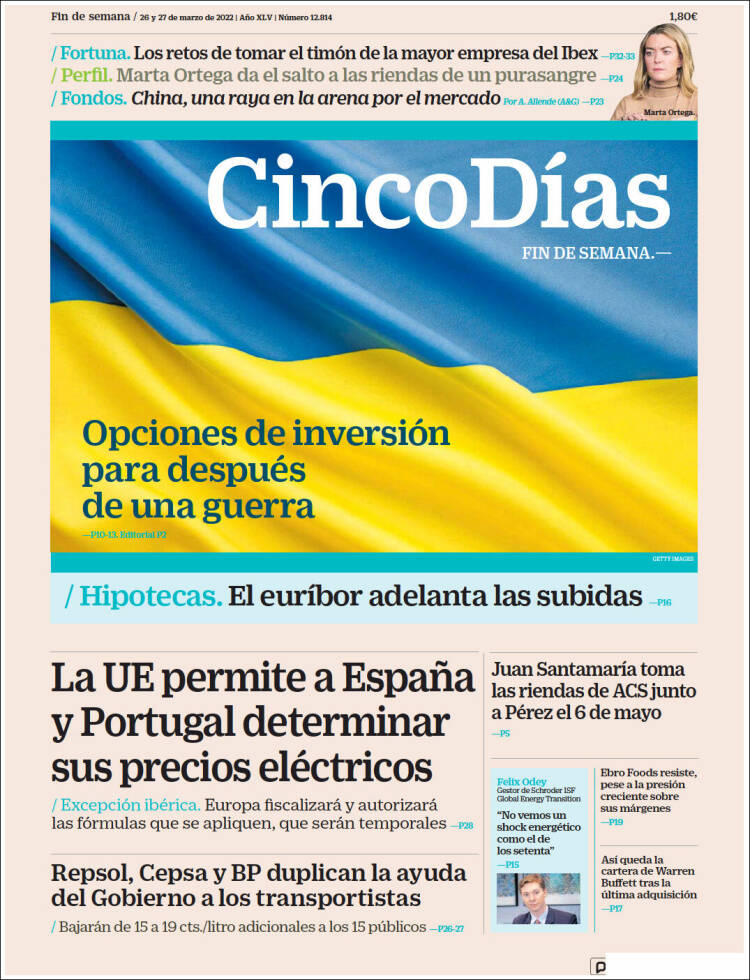 Portada de Cinco Días (Espa&ntilde;a)