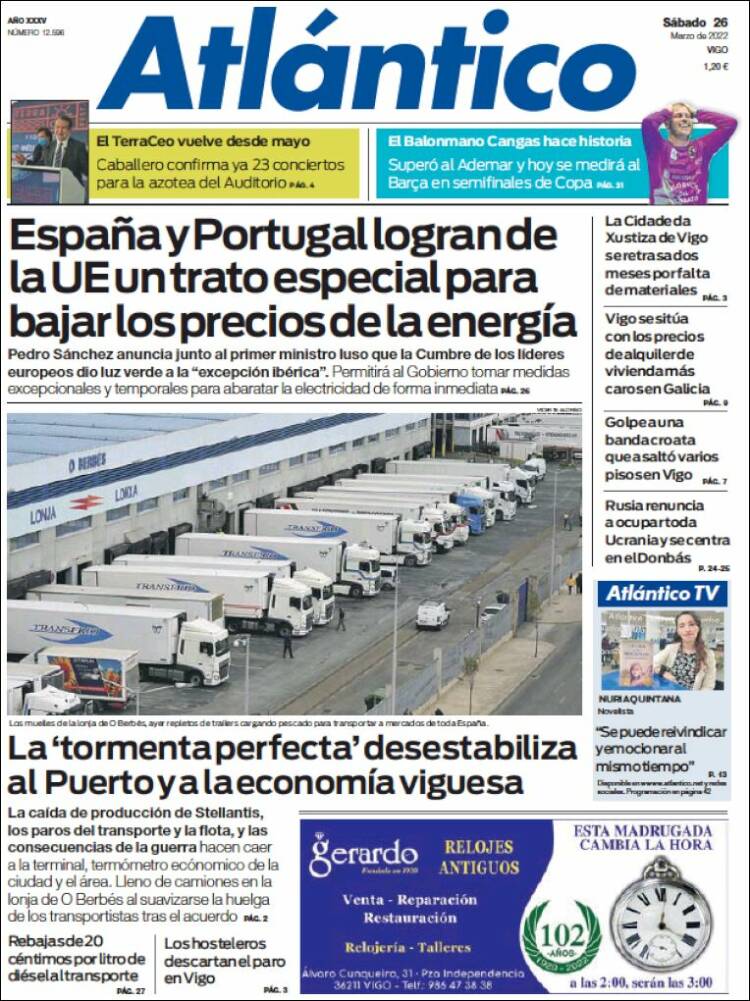 Portada de Atlántico Diario (Spain)