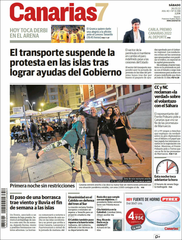 Portada de Canarias 7 (España)