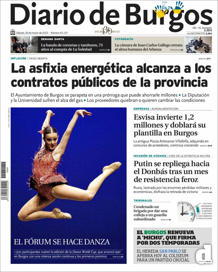Portada de Diario de Burgos (España)