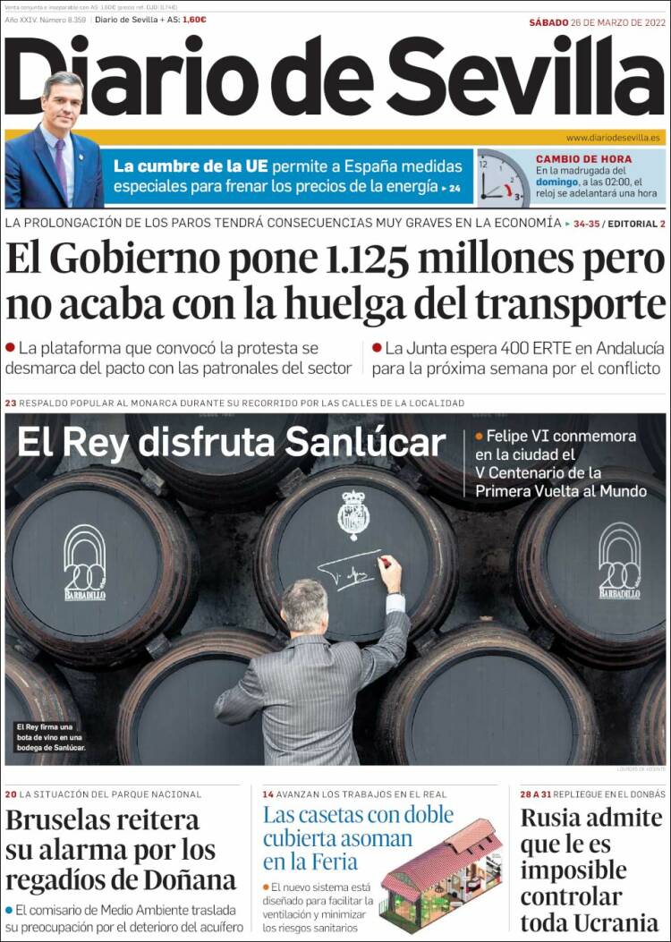 Portada de Diario de Sevilla (España)