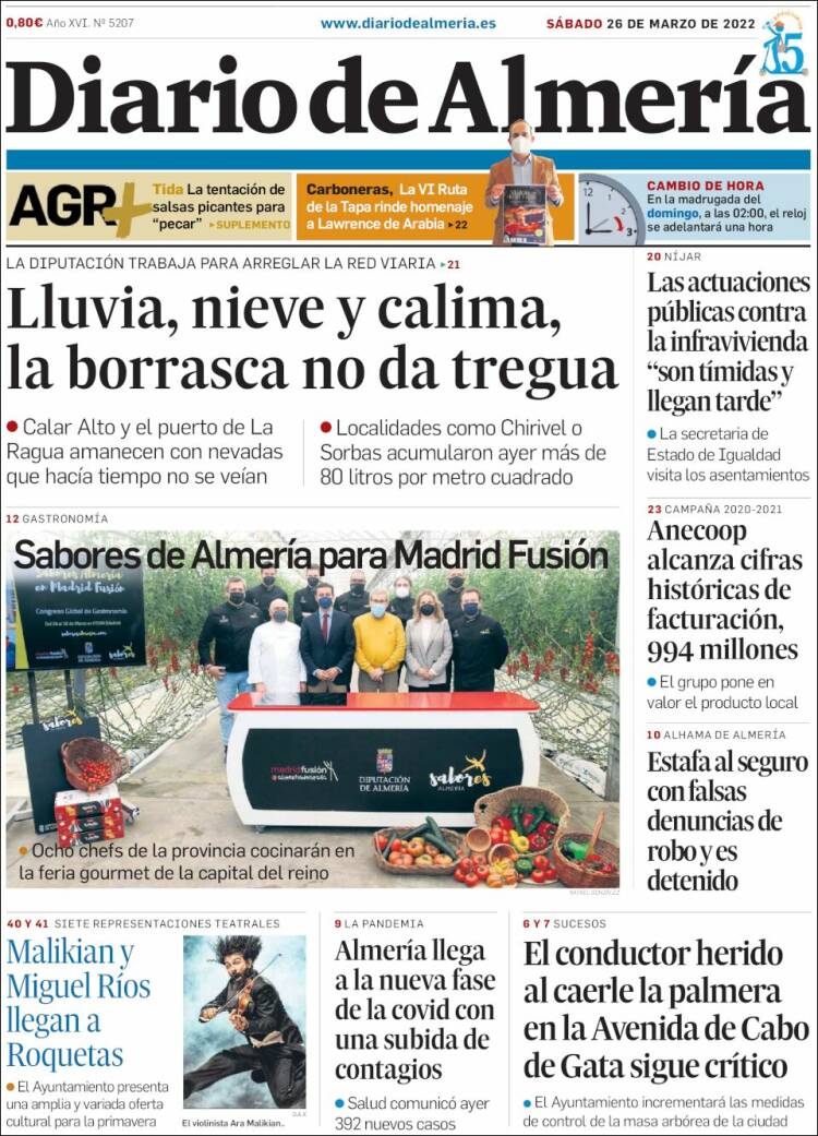 Portada de Diario de Almería (España)