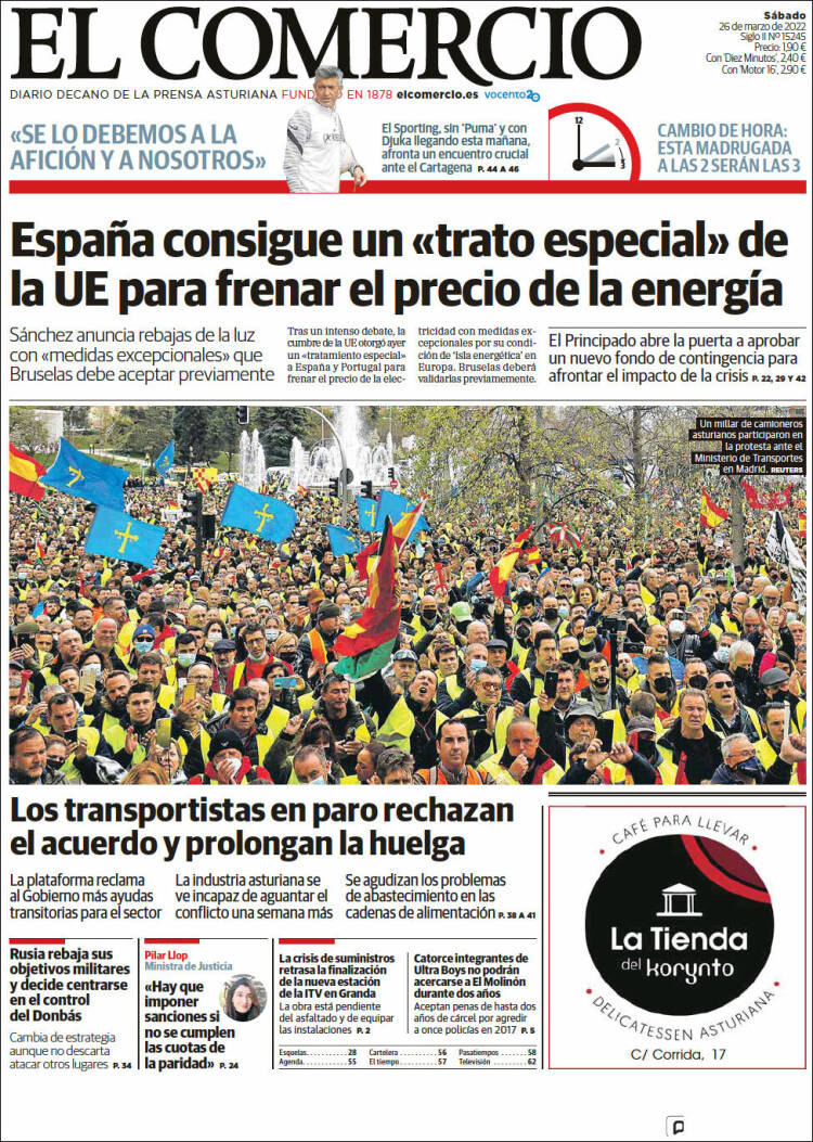 Portada de El Comercio - Gijón (Spain)