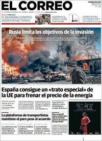 Portada de El Correo - Álava (España)