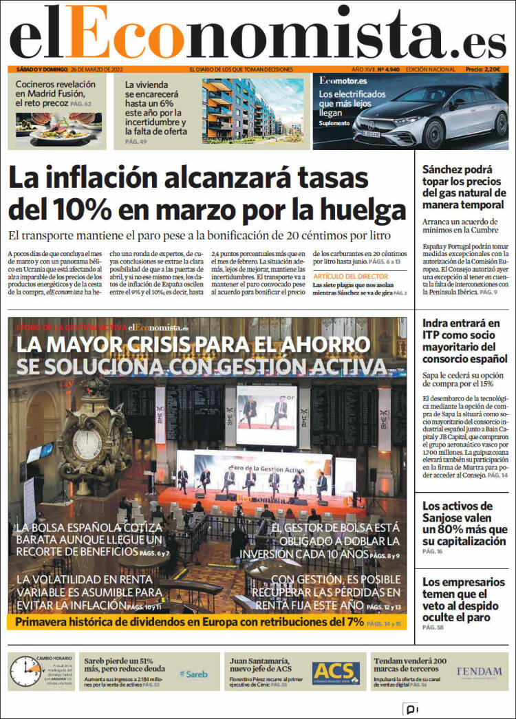 Portada de El Economista (Espa&ntilde;a)