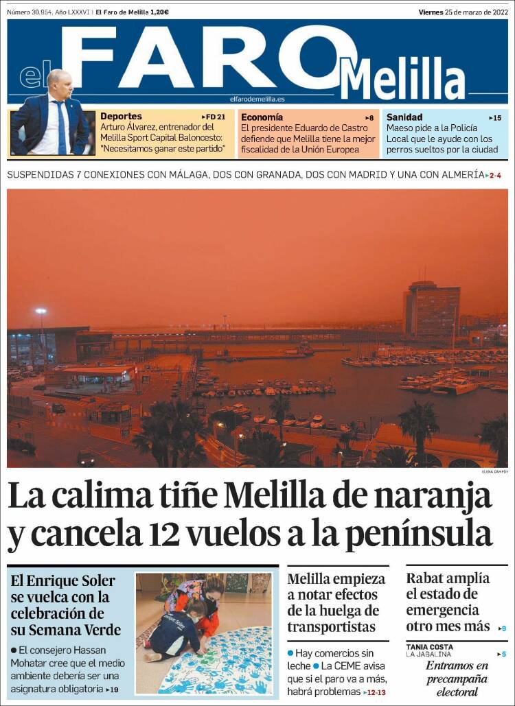 Portada de El Faro de Melilla (Spain)