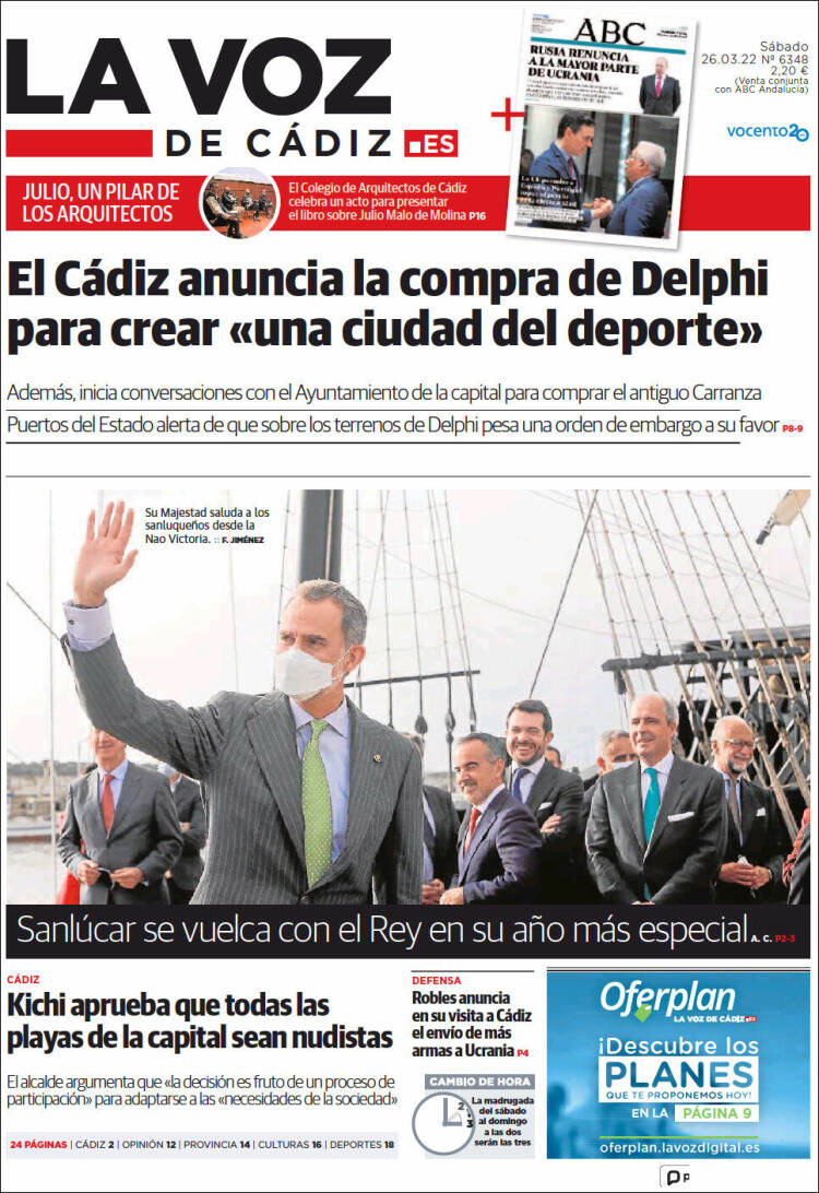 Portada de La Voz de Cádiz (Spain)