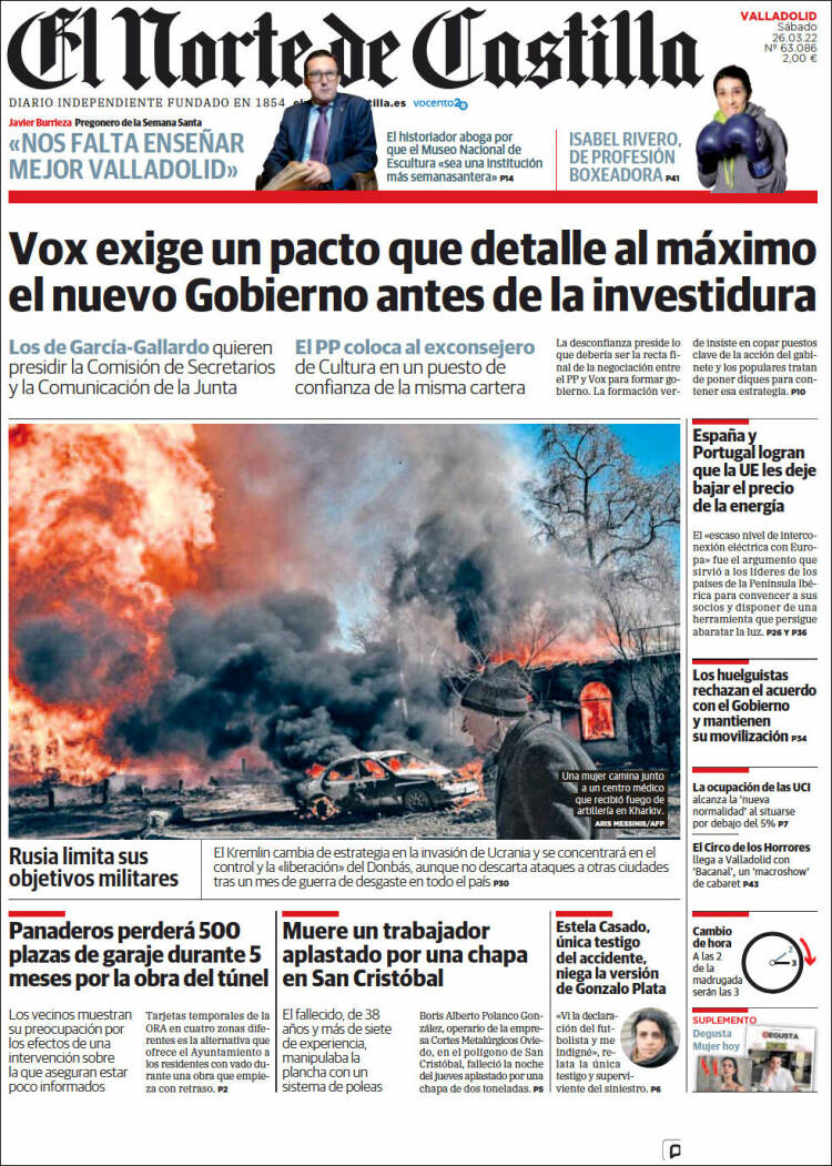 Portada de Norte de Castilla - Valladolid (España)