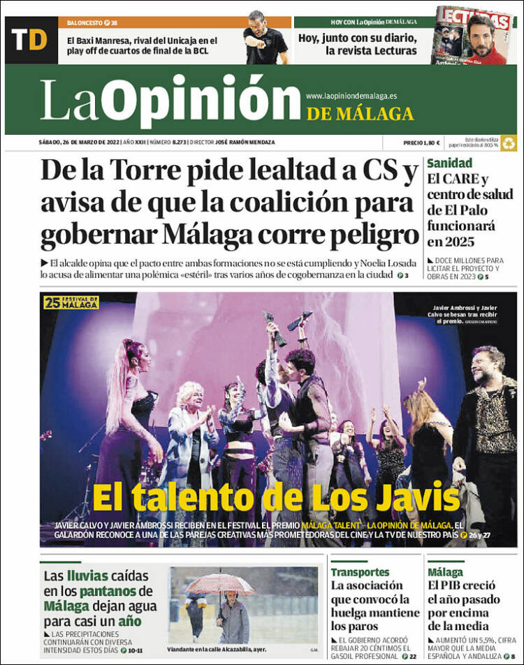 Portada de La Opinión de Málaga (Spain)