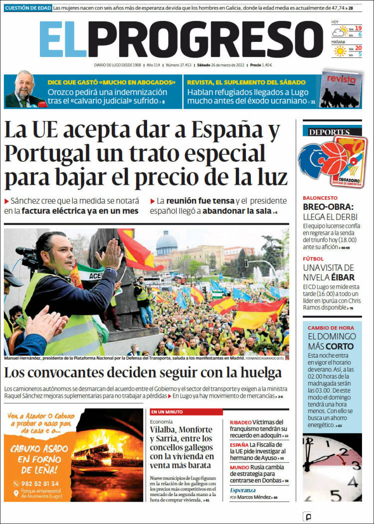 Portada de El Progreso (Spain)