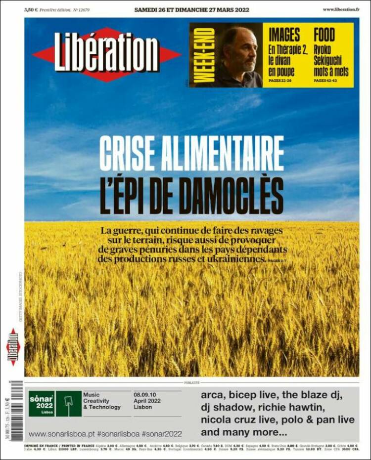 Portada de Libération (Francia)